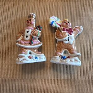 Fitz and Floyd Y2K Gingerbread Man Salt Pepper Shakers Ceramic Christmas Holiday
